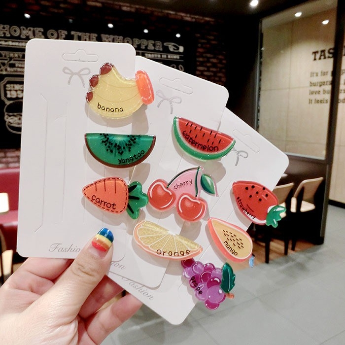 SET MÁI KẸP HOA VÀ TRÁI CÂY CUTE