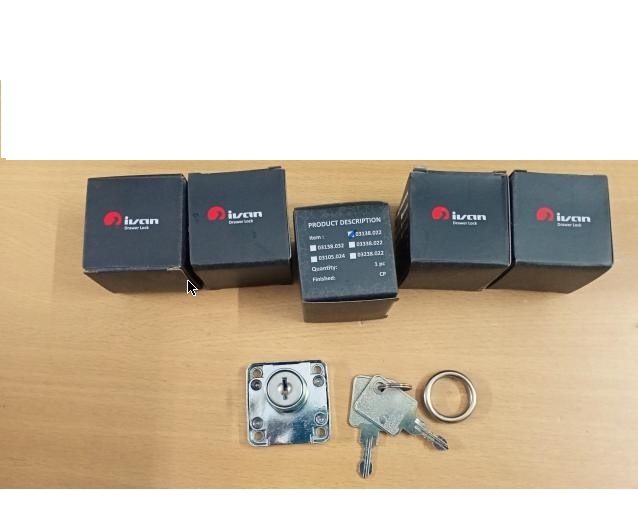 Khóa tủ ivan 03138.022 chìa sắt
