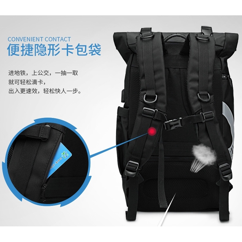 Ozuko New Korean Travel Backpack Creative Leisure USB Rechargeable Backpack Men Waterproof Computer Backpack 【JUNE】