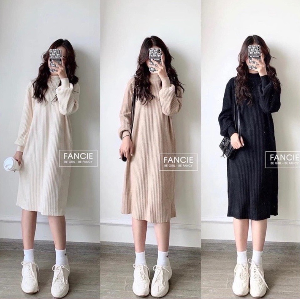 2018 nữ nhỏ nam thời trang Hàn Quốc phiên bản đầu cao cổ áo dệt kim váy len  body cổ lọ dáng dài | Tàu Tốc Hành | Giá Sỉ Lẻ Cạnh Tranh