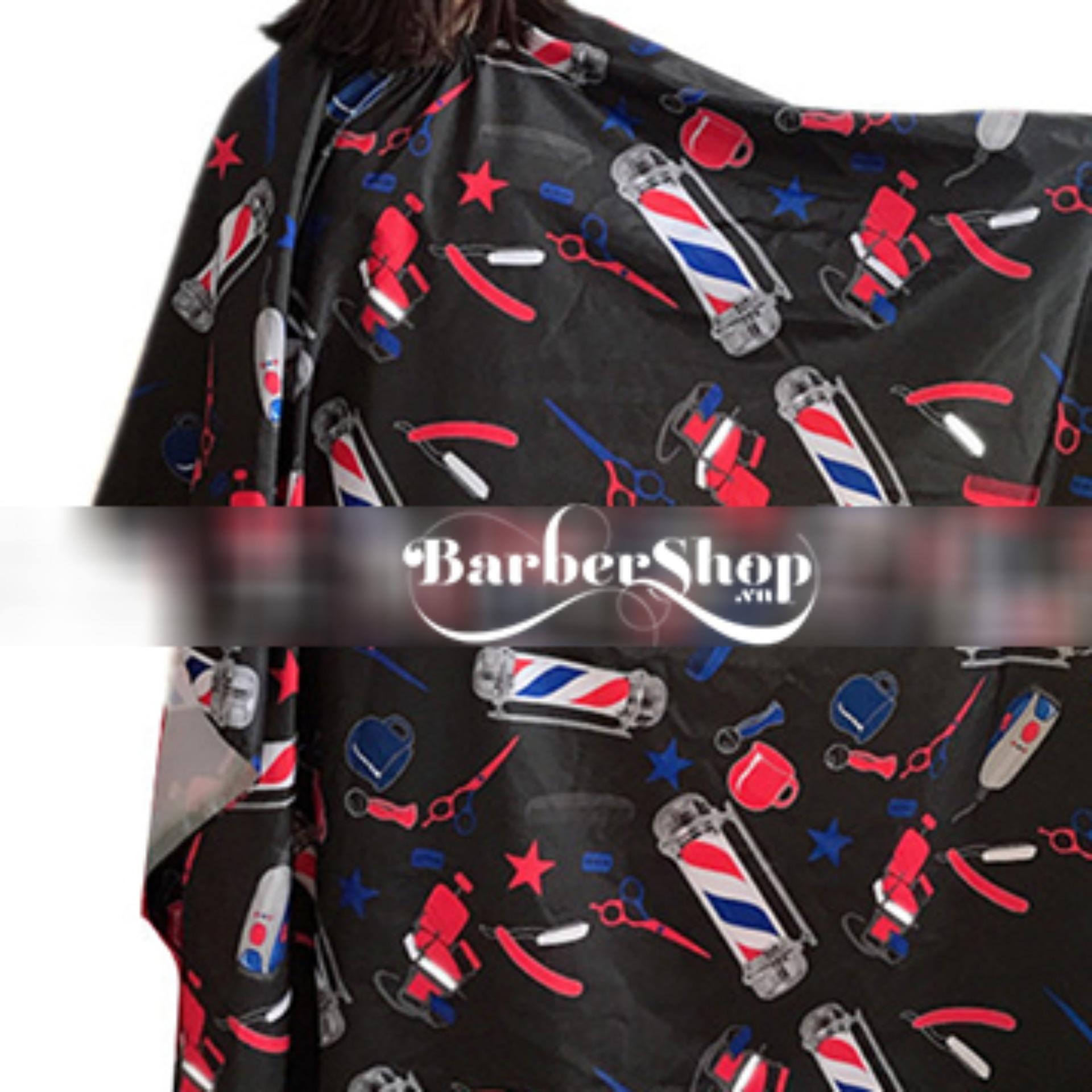 Áo Choàng Sọc Họa Tiết Đèn Barber Đen