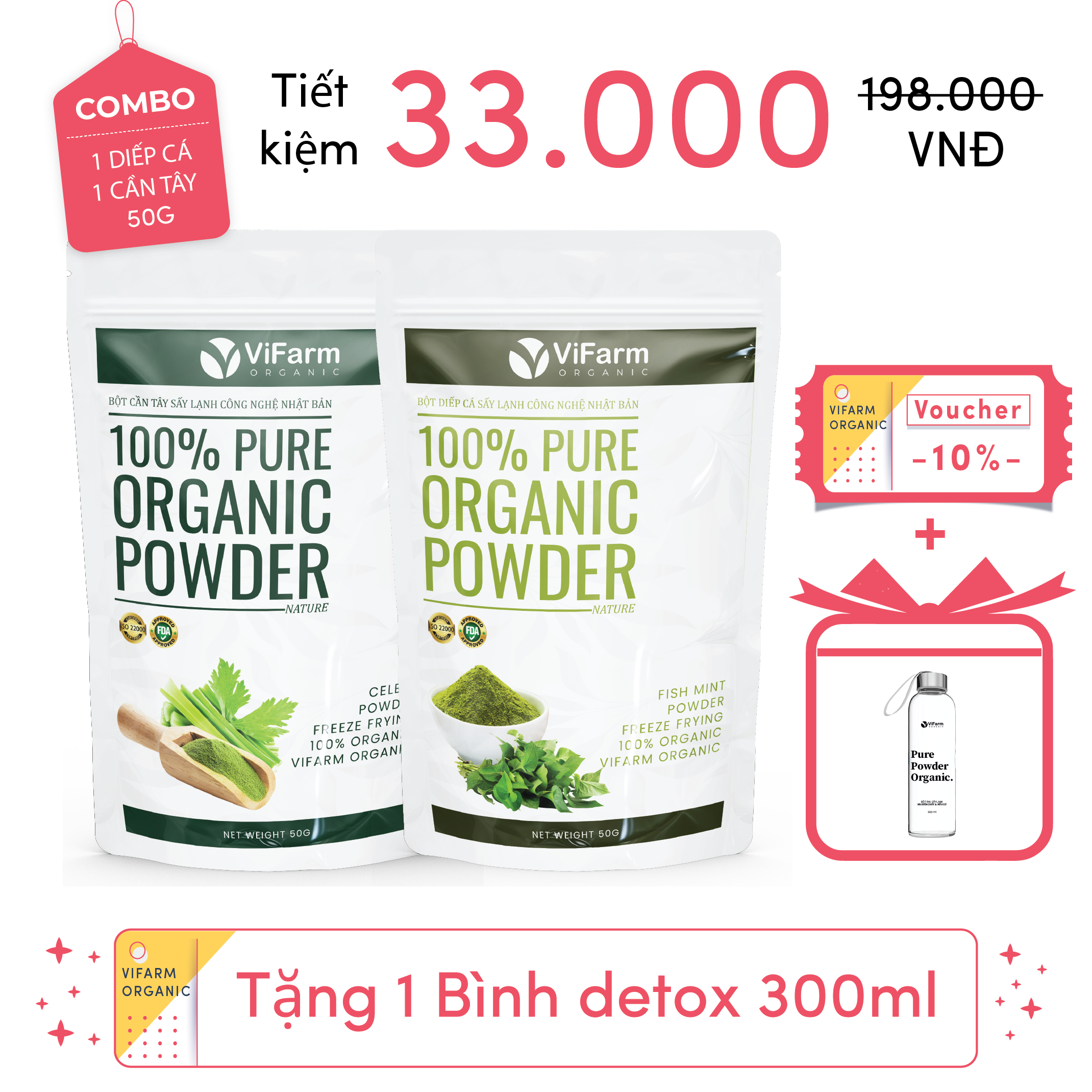 Bột Diếp Cá Nguyên Chất ViFarm 50g