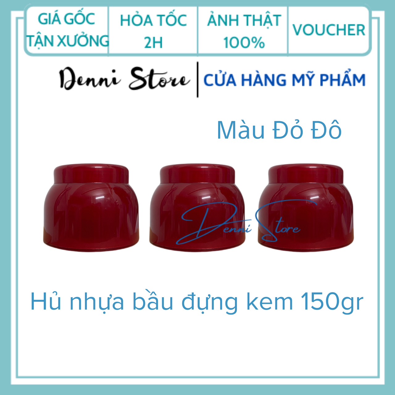 Hủ bầu đựng kem 150g màu đỏ