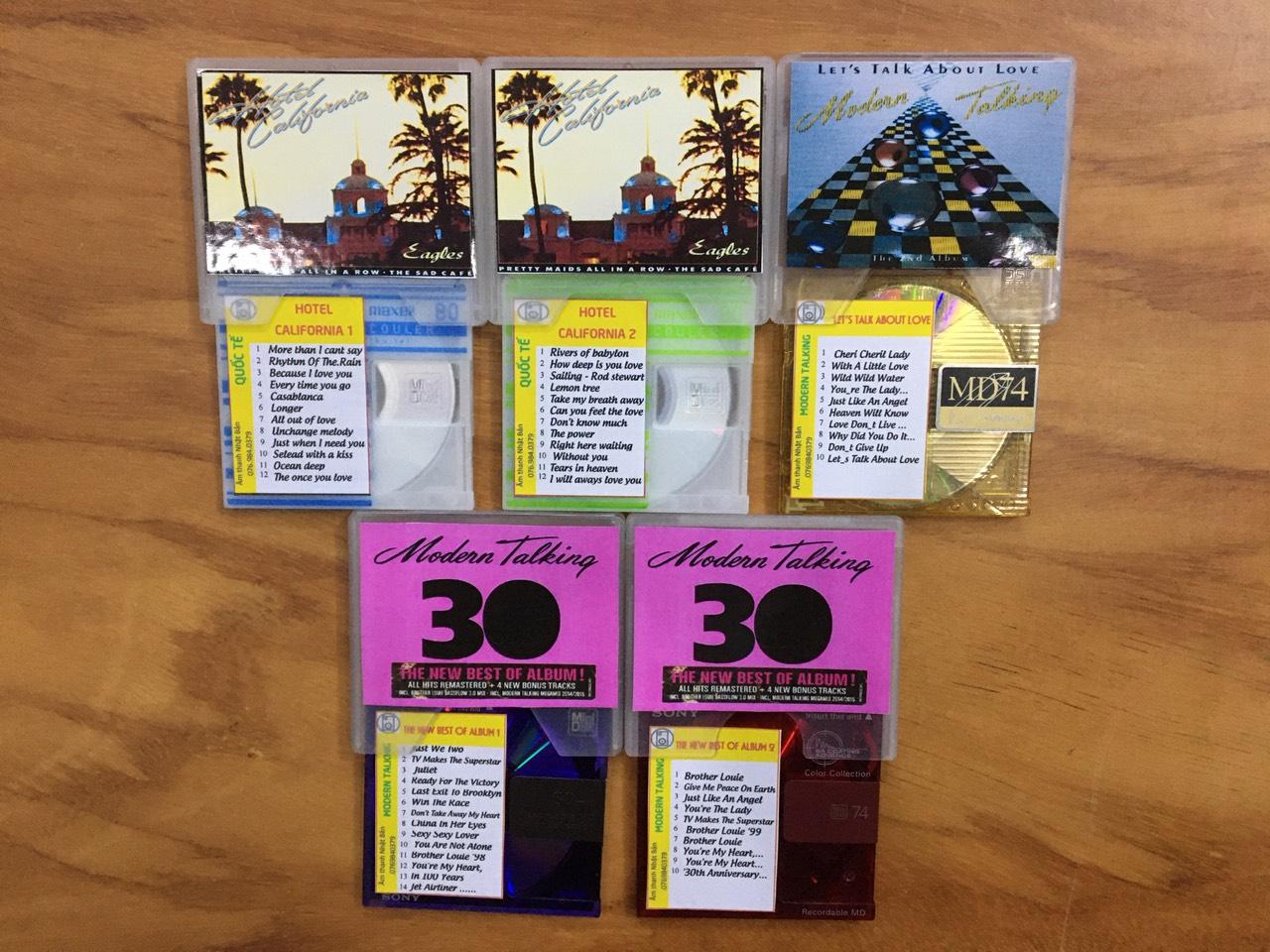 [MDCD] Bộ 5 Đĩa MD Nhạc Ngoại chọn lọc - Hotel California - Modern Talking - Đĩa MD Mini Disc