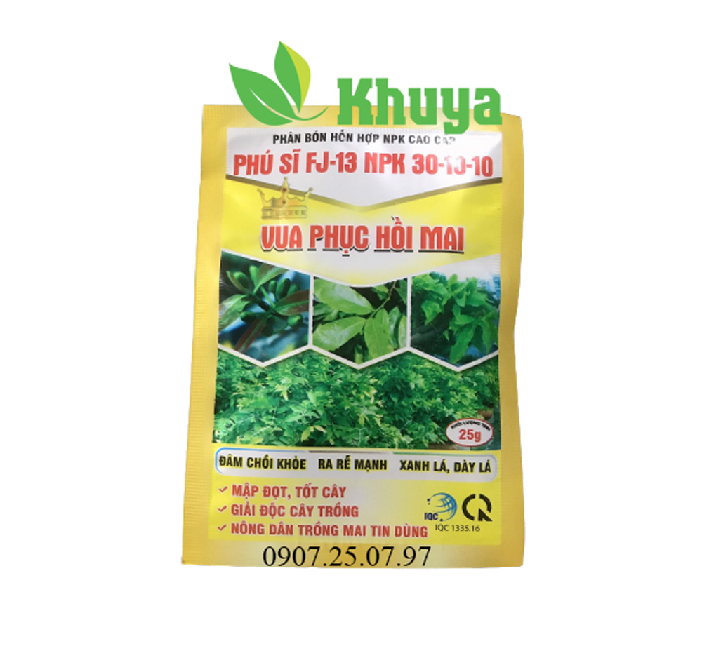 Phân Bón Hỗn Hợp NPK Vua Phục Hồi Mai 25gr Đâm Chồi - Ra Rễ - Xanh Dày lá