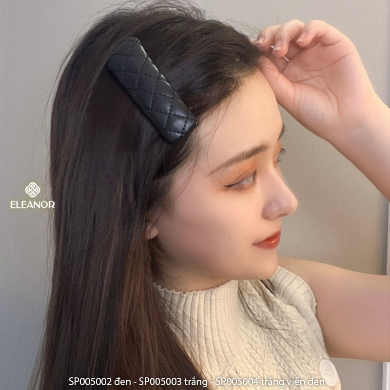Kẹp tóc nữ Eleanor Accessories kẹp tóc mái nữ bọc da PU trơn basic phụ kiện tóc 5002
