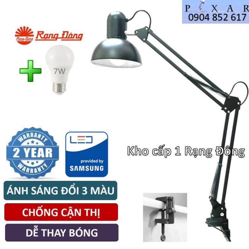 Đèn Bàn Kẹp , 7W, Bóng LED Đổi 3 Màu Rạng Đông, SAMSUNG ChipLED, kèm kẹp bàn, Mã: PX 01