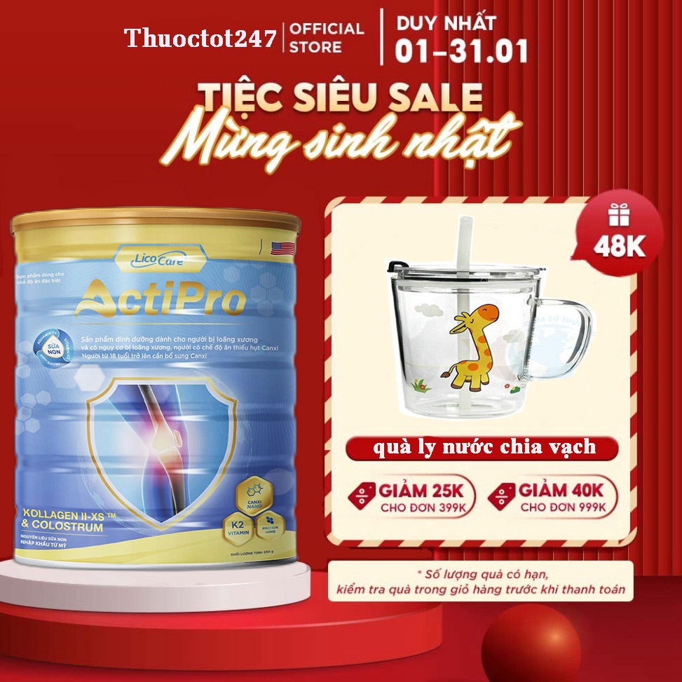 Sữa Non Actipro Bổ Sung Canxi cho người thoái hoá khớp