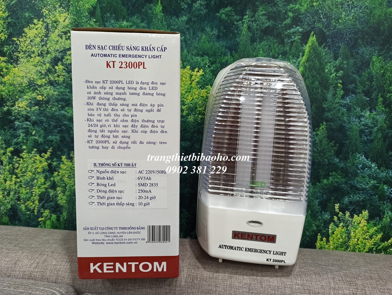 Đèn pin sạc khẩn cấp KENTOM 2300PL - hình thật