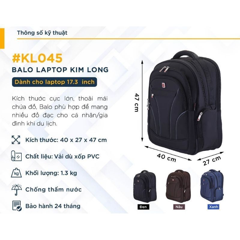 BALO DU LỊCH  CỞ LỚN CAO CẤP CHỐNG NƯỚC  KL MÀU ĐEN