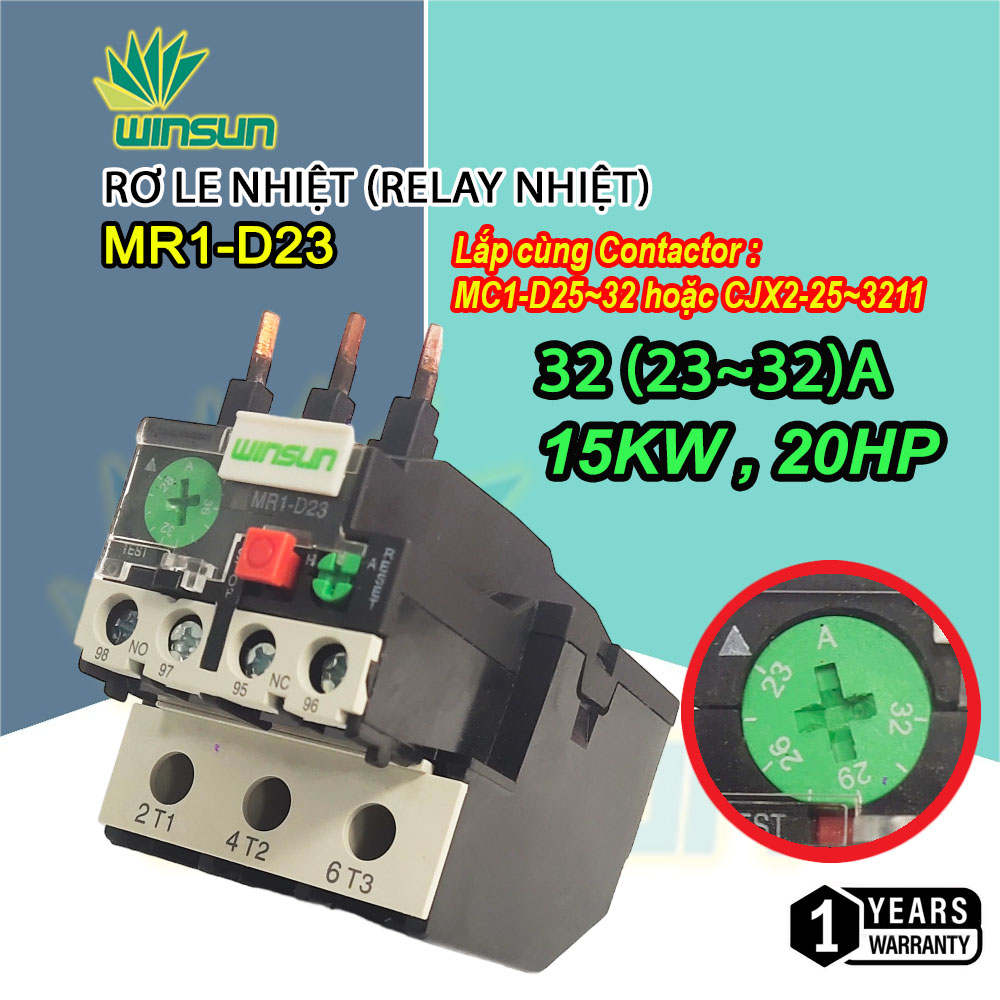 Rơ le nhiệt winsun mr1-d23
