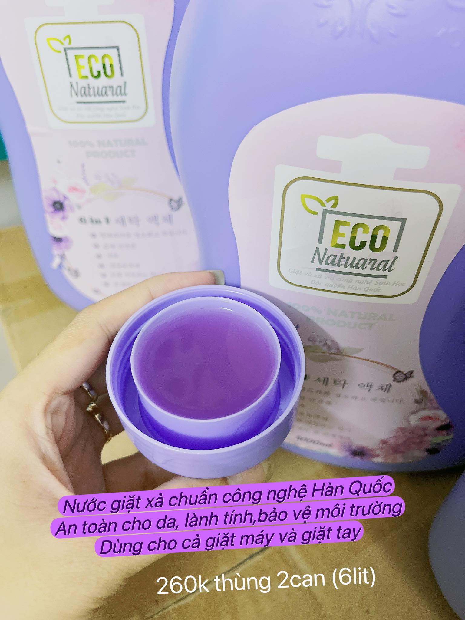 Nước giặt eco natuaral -1 thùng 2 can