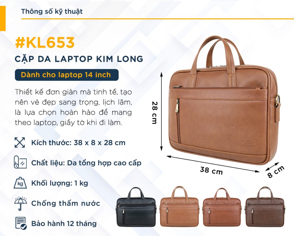 Cặp da cao cấp Kim Long KL653