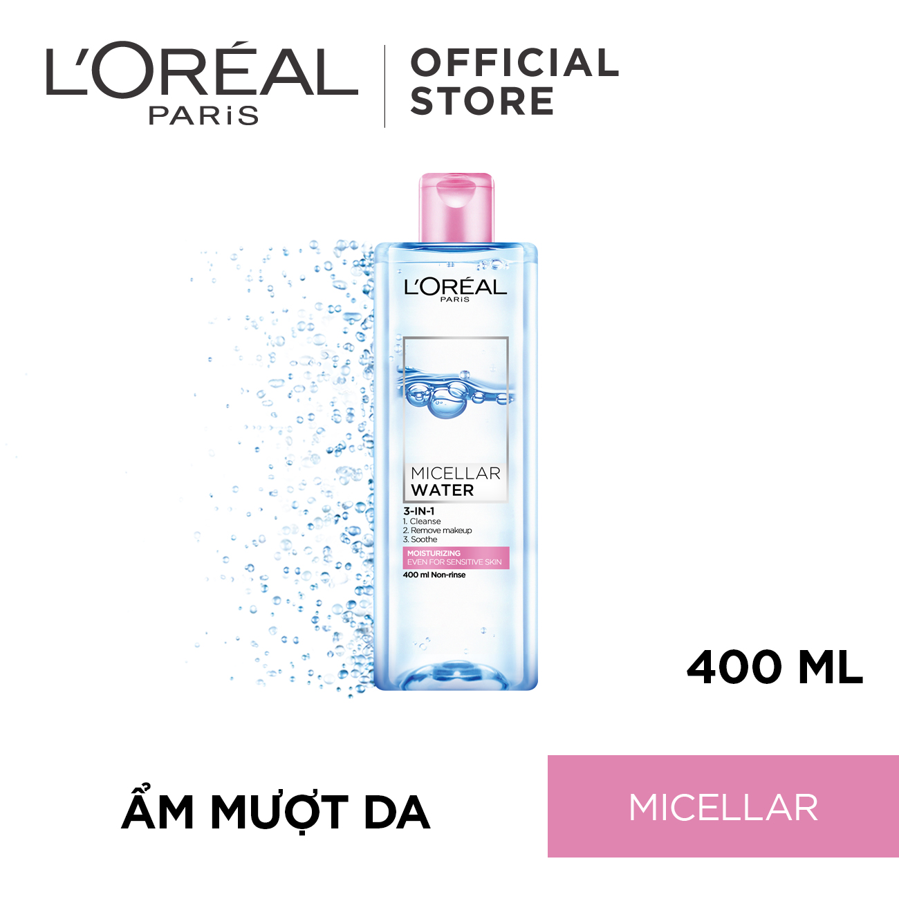 >> SO SÁNH GIÁ NƯỚC TẨY TRANG TƯƠI MÁT L’OREAL MICELLAR 400ML (STORE 5871,5873) | Shopee Lazada Sendo Tiki 77 Nước tẩy trang dưỡng ẩm L'Oreal Paris Micellar Water 400ml (màu hồng)