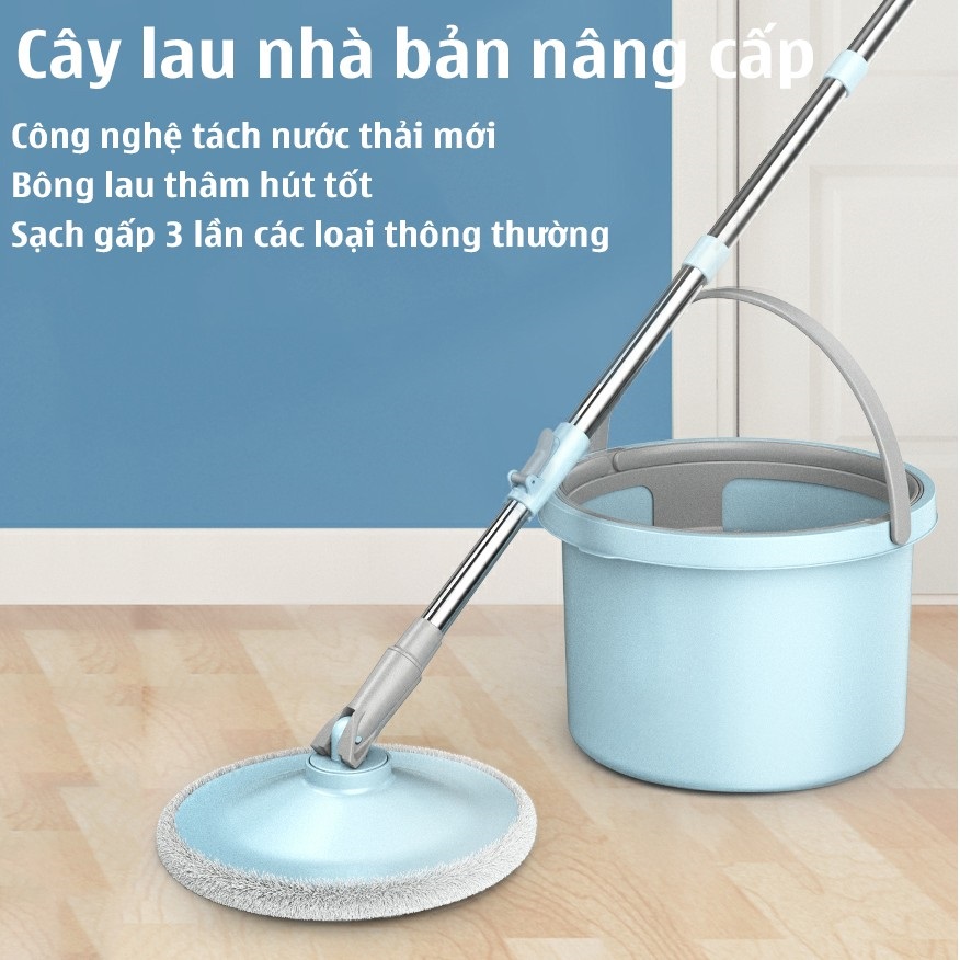 [CHỔI] Cây Lau Nhà, Cây Lau Nhà Thông Minh Hikari 365F, Nhựa PP Chắc Chắn, Xoay 360 Độ Làm Sạch Mọi Ngóc Ngách, Kích Thước Bông Lau Lớn - Thấm Nước, Thùng Chứa Nước Thiết Kế Độc Đáo - Hàng Chất Lượng Cao.
