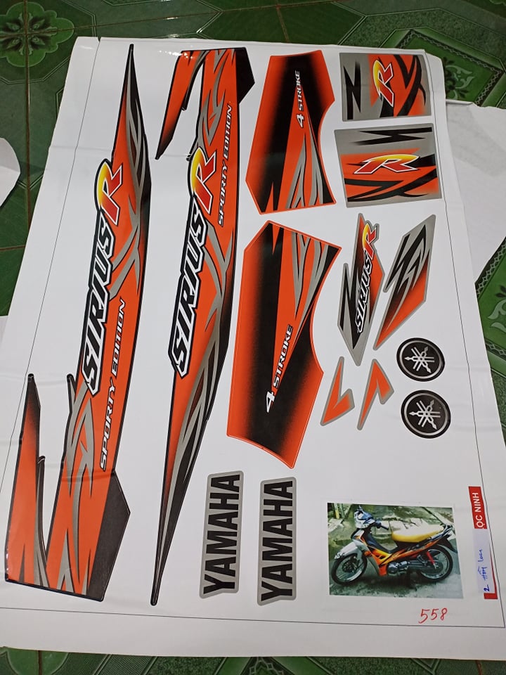 tem rời sirius R cam đen bạc