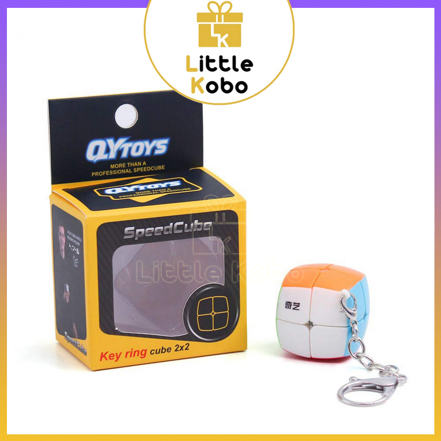 Móc Khóa Rubik 2x2 Stickerless QiYi Cube Phụ Kiện Rubic 2 Tầng Đồ Chơi Trí Tuệ Trẻ Em Phát Triển Tư Duy - Little Kobo