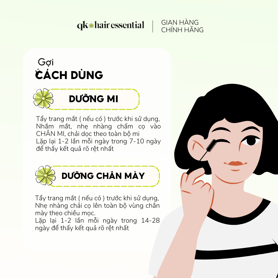 TINH CHẤT DƯỠNG MI & CHÂN MÀY HANDMADE QK