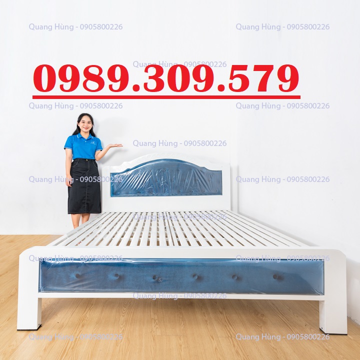 Giường sắt đơn sắt hộp 5x10 cao cấp giao nhanh ngang 1m6