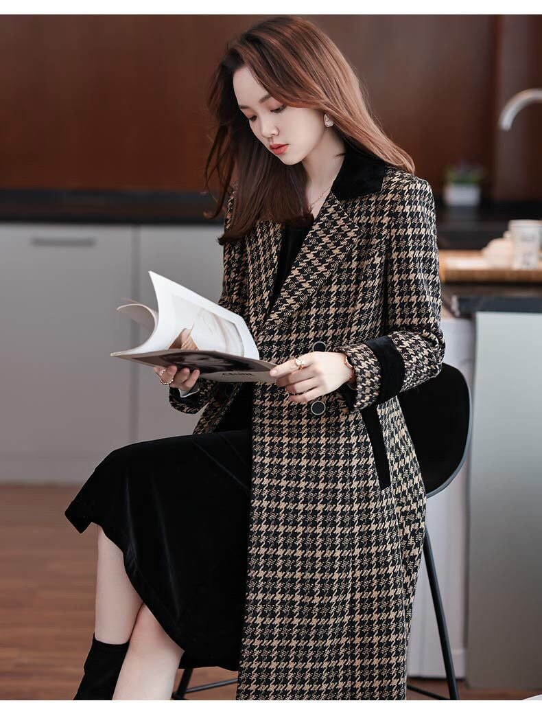 Áo khoác dạ cổ vest dáng dài cao cấp