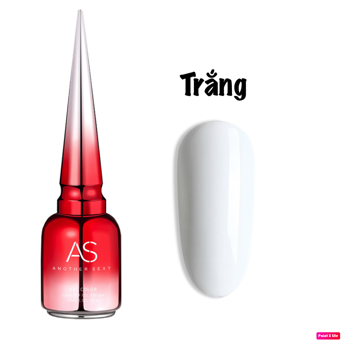 Sơn gel as chai đỏ màu trắng -trắng nước gạo 15ml