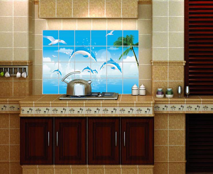 Decal dán bếp tráng nhôm - Cá Heo size nhỏ