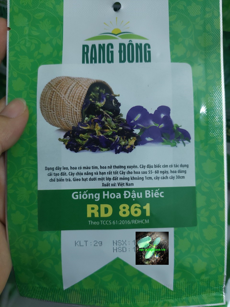 [Seeds] Hạt giống Hoa Đậu Biếc đóng gói 1gr- 2gr
