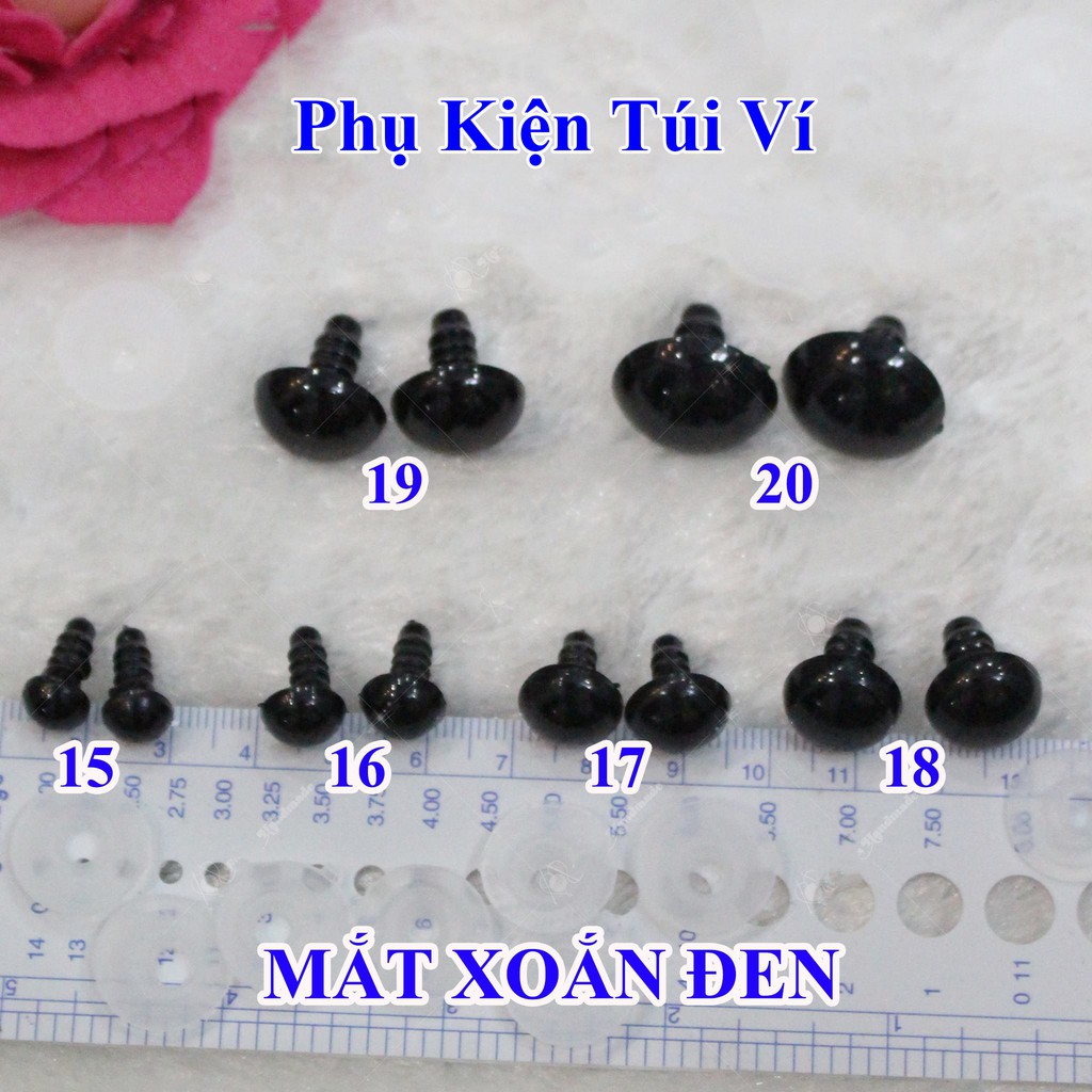 Mắt xoắn đen gắn thú bông