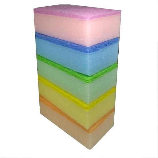 Set 5 miếng xốp rửa chén, bát có 1 mặt ráp (mẫu mới) Hàng Nhật