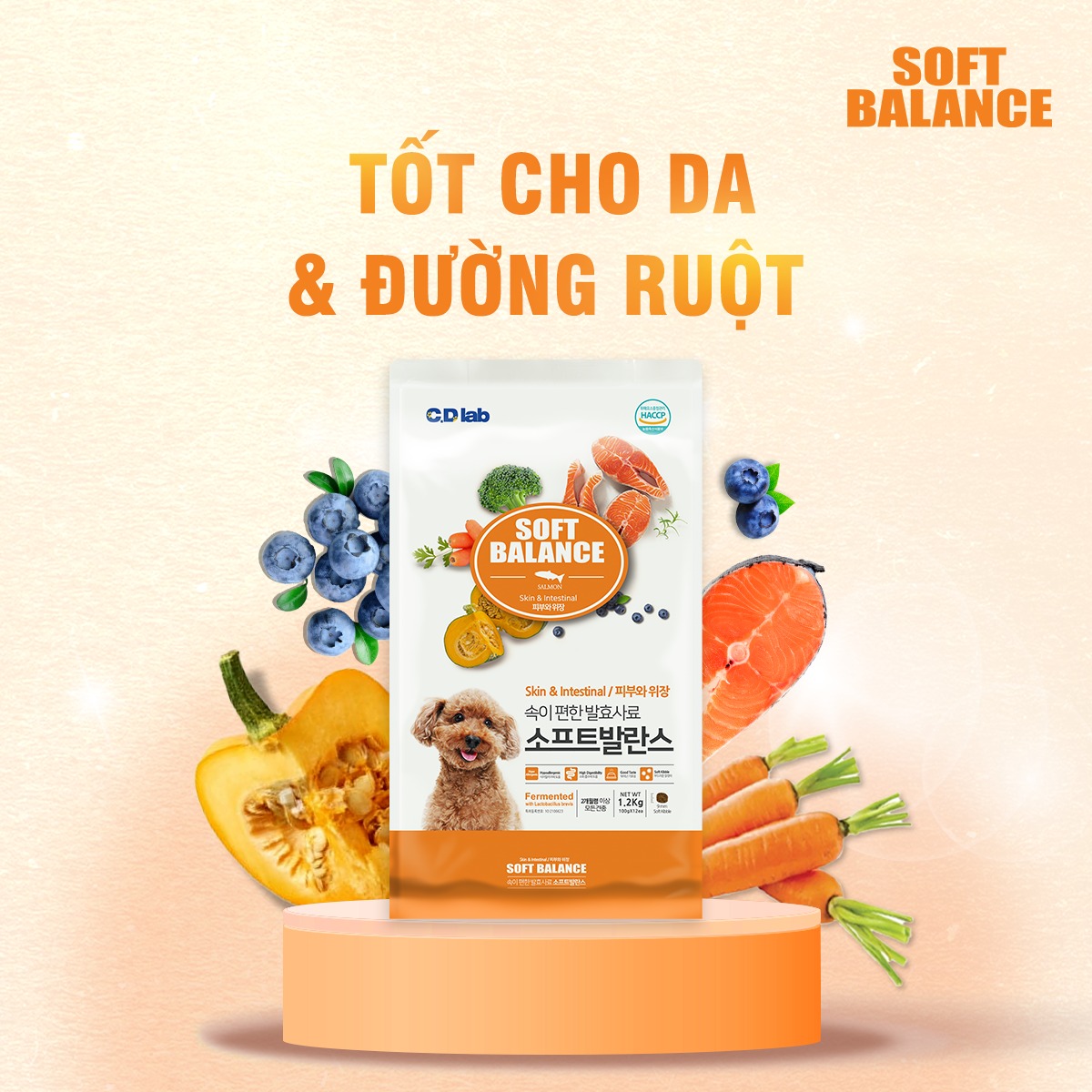 Thức Ăn Hạt Mềm ANF SOFT Cho Chó Mọi Lứa Tuổi Dễ Tuôi Hoá Từ Hàn Quốc - Vị Thịt Gà/Cá Hồi 1.2kg