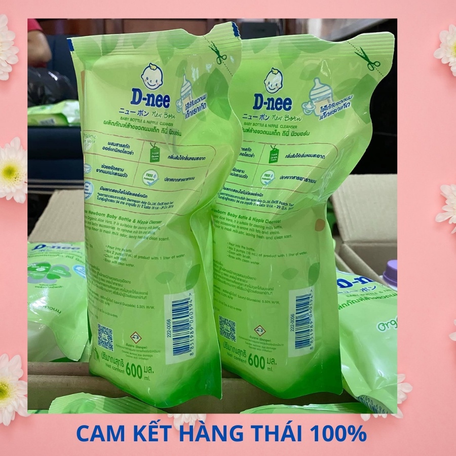 Nước rửa bình sữa DNEE Oganic 600ml [Hàng chuẩn Thái 100 }
