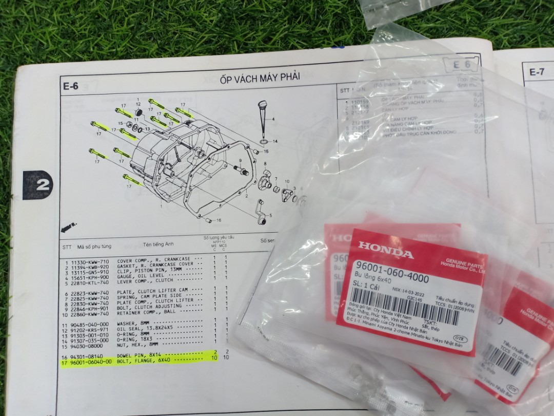 Bộ ốc lốc Wave A , S , RS , Sp 110 Chinh Hãng