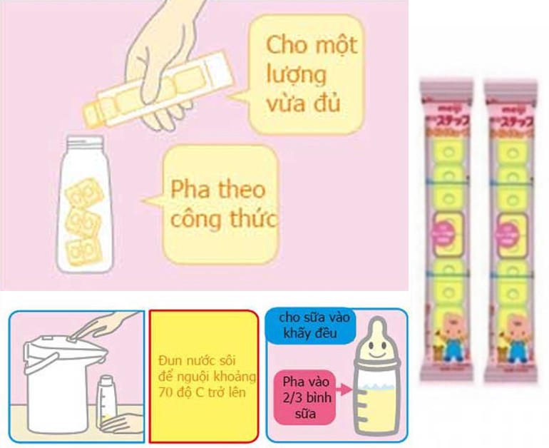 [hàng cty - sale] 1 hộp (16 thanh 5 viên thanh) sữa meiji cube 0-1 tuổi ( hàng nhập khẩu ) 3