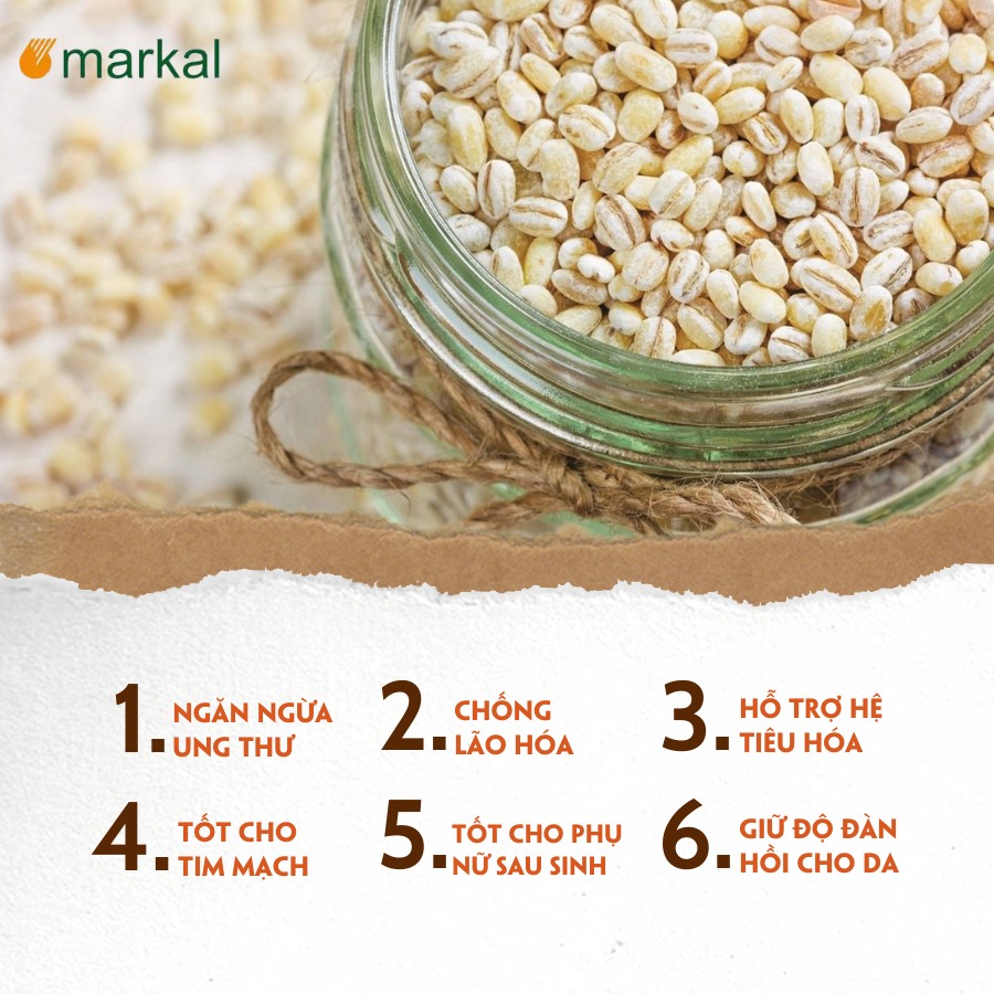 Hạt lúa mạch ngọc trai (Ý dĩ )hữu cơ Markal - Pearl Barley