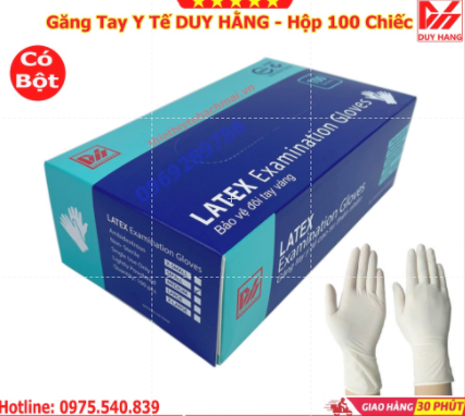 Găng Tay Y Tế Duy Hằng Có Bột Hộp 100 Chiếc
