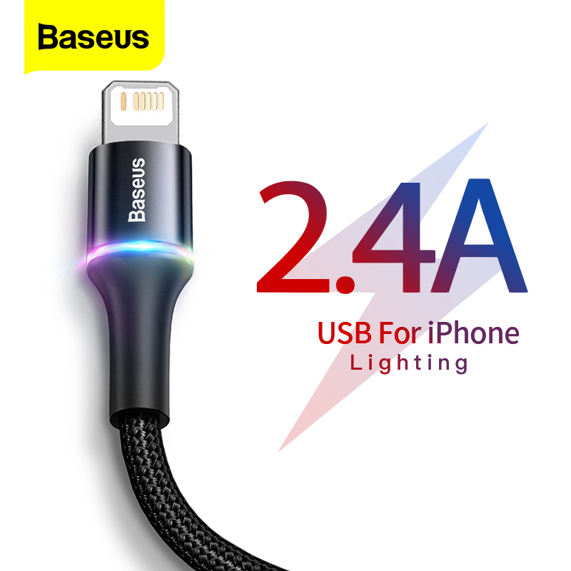 Baseus dây sạc iphone Cáp USB cho bộ sạc iPhone Sạc dữ liệu nhanh Cáp điện thoại di động cho iPhone Xs Max Xr X 8 7 6 6S 5 5S Se Dây dây iPad