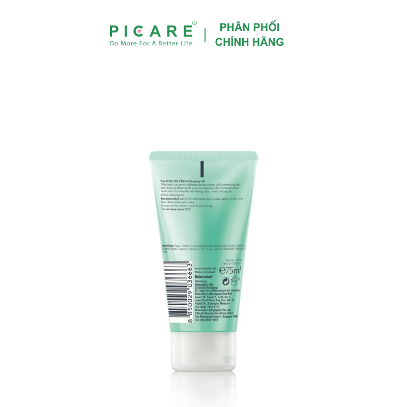 Sữa Rửa Mặt Dạng Gel Dành Cho Da Nhờn Mụn Eucerin Pro Acne Solution Cleasing Gel 75ml