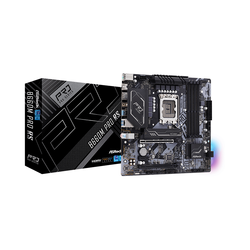 Mainboard Asrock B660M Pro RS ( Intel B660/LGA 1700/4 khe/M-ATX/DDR4 ) - Hàng Chính Hãng