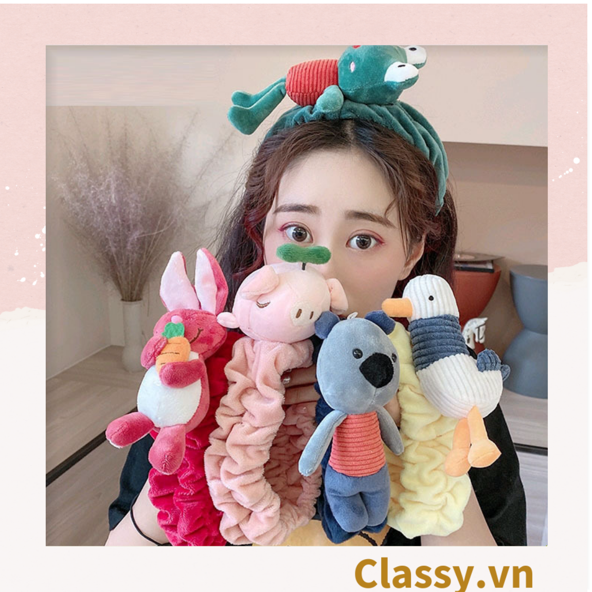 Classy Băng đô, bờm tóc trang điểm make up trái đào dễ thương