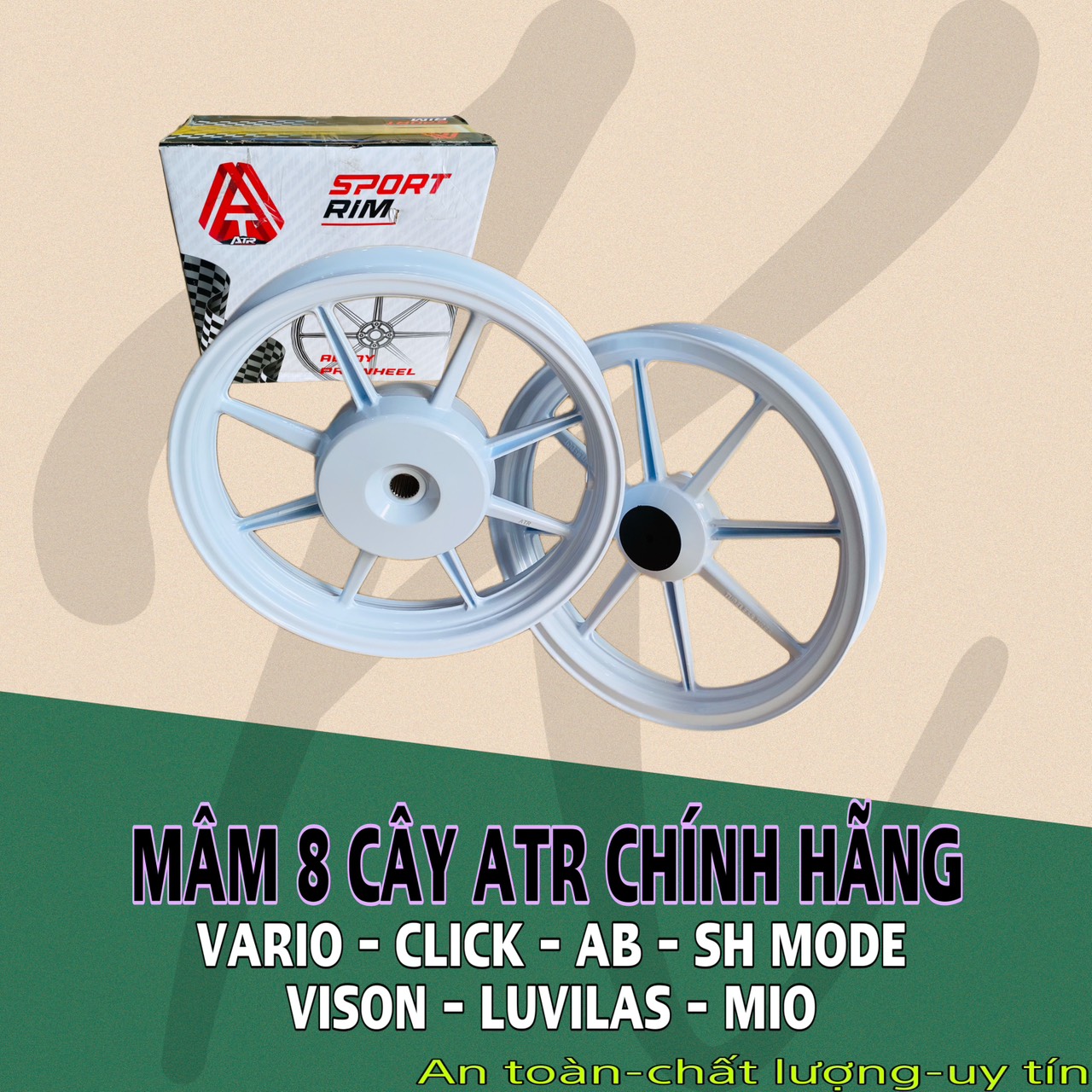 Mâm 8 cây ATR VARIO /CLICK /AB /VISON / PCX/ SH mode /LUVILAS /MIO