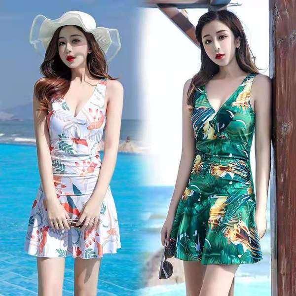 Nơi bán New fashion swimsuit conservative sexy skirt style one-piece cover belly to show thin swimsuit