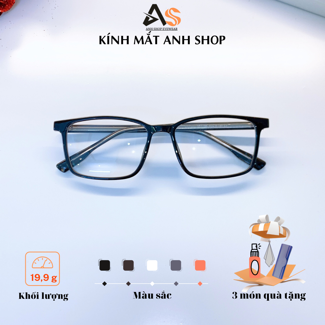 [3-5/8 Hoàn Tiền 25%] Kính vuông to thời trang nam nữ  17166A