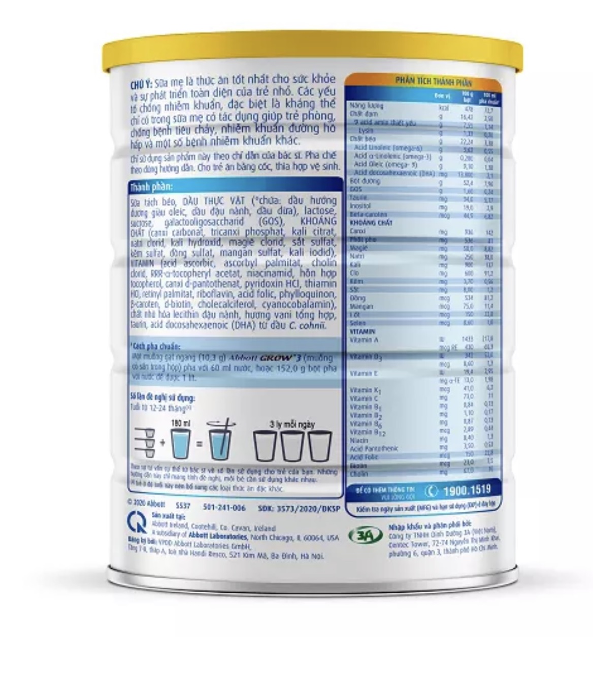 Sữa bột Abbott Grow 2 900g cho bé 6-12 tháng