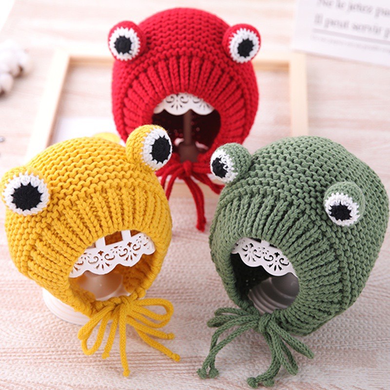 Mũ Len hình Ếch con xinh xắn (dành cho bé từ 6 - 36 tháng tuổi)