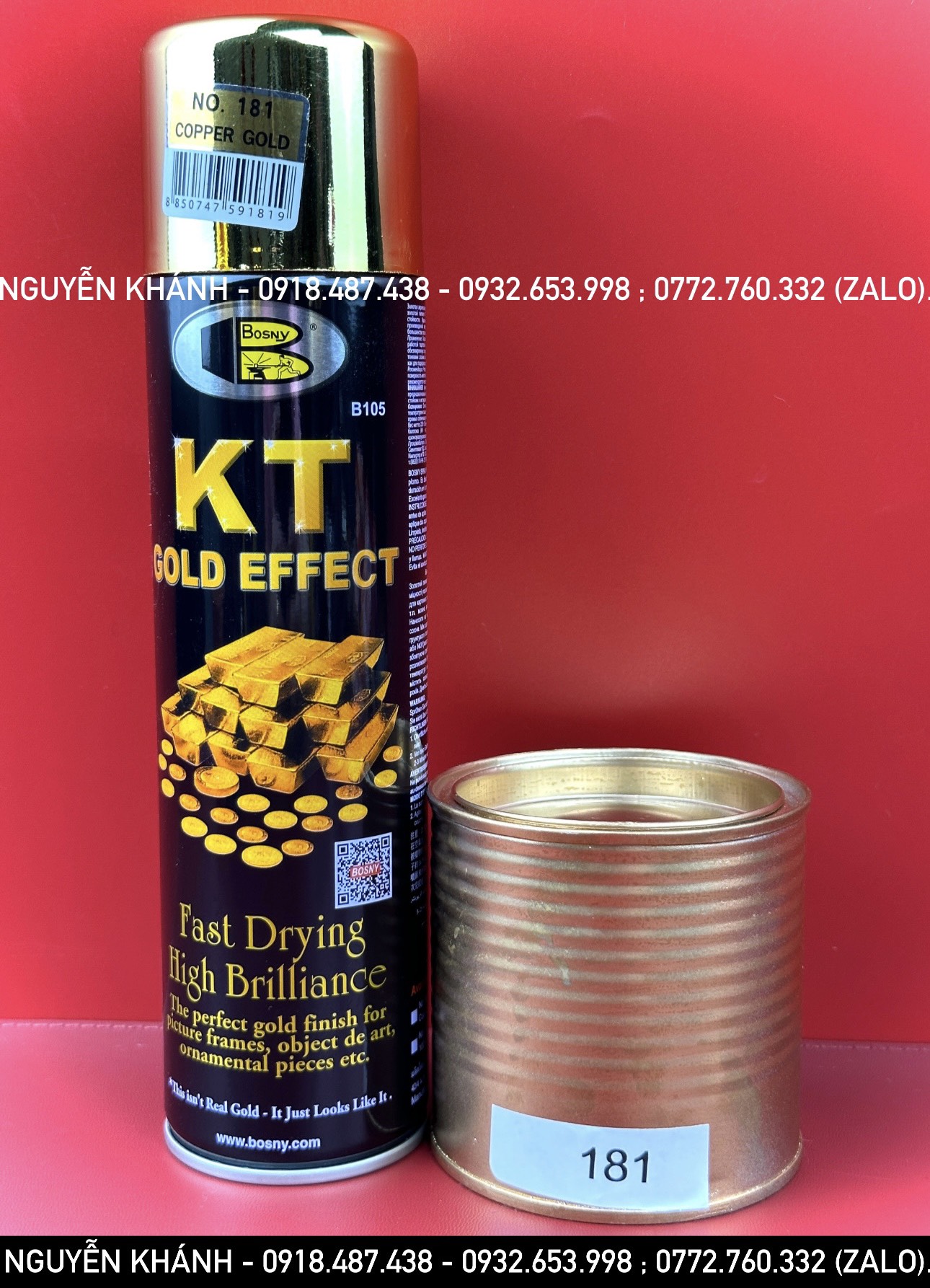 Sơn phun mạ vàng kt gold effect ( Bosny) có 6 mã màu