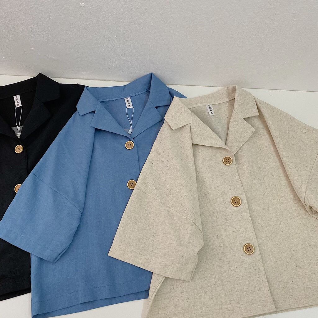 Áo Sơ Mi Nữ Công Sở Dáng Ngắn Cộc Tay [nana store]