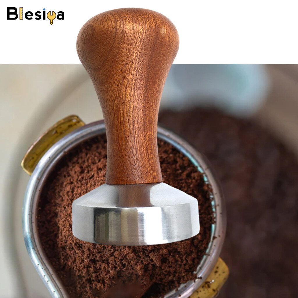 Blesiya Professional Coffee Tamper Wood Handle for Coffee Maker Coffee Machine