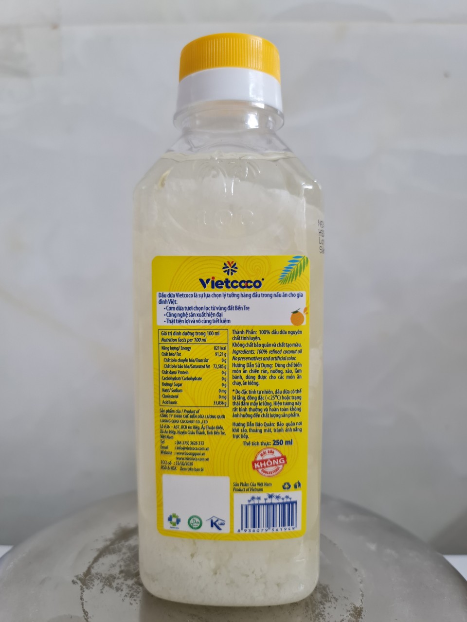 [CHAI MINI 250ml] DẦU DỪA NGUYÊN CHẤT [VN] VIETCOCO Coconut Oil (halal) (vvk-hk)