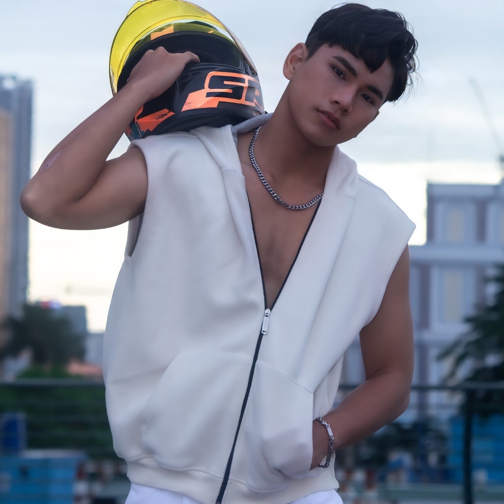 Áo khoác nỉ tay ngắn áo hoodie nỉ cộc tay chất dày dặn