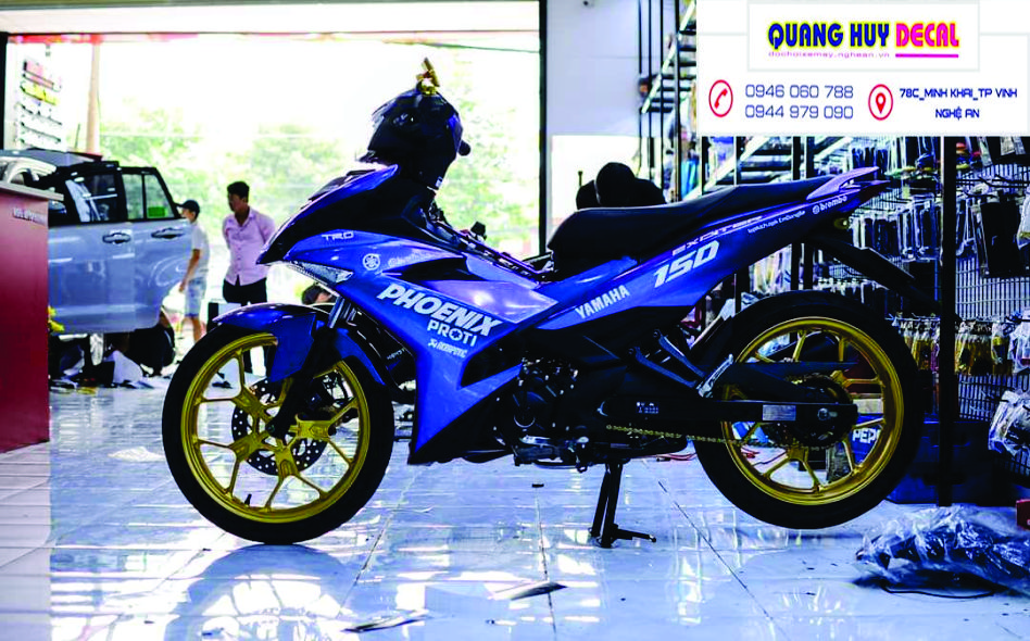 Tem Trùm Exciter 150 Xanh Tím,Team Decal Ex 150 PHOENIX